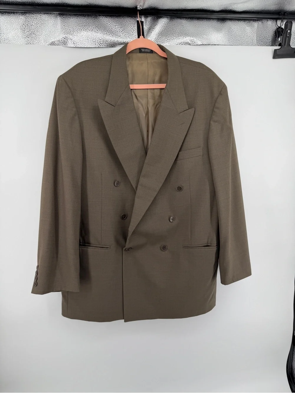 VTG OscardelaRenta Old Money Dark Academia Double Breasted Blazer Brown Sz44L